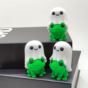 Statues de grenouilles imprimées en 3D - Grenouilles et fantômes mignons et fantastiques, idéales pour les étagères, les décorations de bureau, les jouets tendance. - Product Image 4