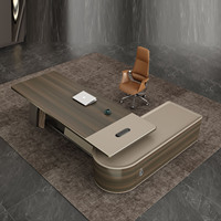 Meubles de bureau haut de gamme, élégants et raffinés, table de direction stylée et bureau de luxe Art Déco en forme de I exquis.