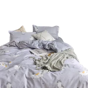 Custom 100% Polyester Kleur Afdrukken Dekbed Beddengoed Sets Laken Doek 5D Polyester Dekbed Set