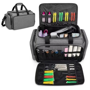 Échantillon gratuit : Sac de coiffeur grande capacité avec séparateurs ajustables, étui de voyage pour barbier pouvant contenir divers outils de coupe de cheveux - Product Image 1