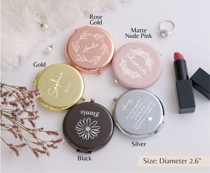 Espejo <span class=keywords><strong>de</strong></span> maquillaje portátil personalizado bolsillo espejo compacto plegable <span class=keywords><strong>de</strong></span> doble cara favores <span class=keywords><strong>mejores</strong></span> <span class=keywords><strong>regalos</strong></span> <span class=keywords><strong>de</strong></span> <span class=keywords><strong>boda</strong></span> para invitados - Product Image 2