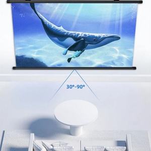 <span class=keywords><strong>Écran</strong></span> de projection vidéo portable HEYU, bon marché, enroulable, 60, 80, 92, 100, 120 pouces, 16:9, pour projection de films, à suspendre au mur, gris, matériau ALR - Product Image 3