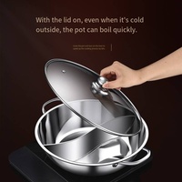 Marmite professionnelle innovante en acier inoxydable, ensemble de cuisson fiable avec couvercle en verre et compatible lave-vaisselle