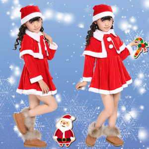 Children's Christmas Costume <b>Santa</b> Claus Set Red With White Trim For Boys And Girls Performance Outfit Cotton Material - Product Image 3