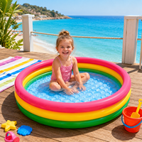 Umweltfreundlicher 3-Ring Runder Planschpool Maßgefertigter Aufblasbarer Schwimmpool in Verschiedenen Größen aus PVC-Material