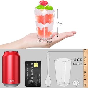 2oz/3oz/4oz/5oz/6oz/7oz 60ml/90ml/120ml/150ml/180ml Carré de tasse en plastique PS/<span class=keywords><strong>PP</strong></span> gobelet rond en plastique transparent Gobelet à mousse pour pouding - Product Image 2