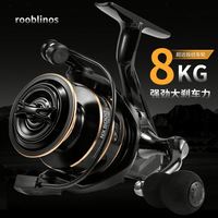 Moulinet de pêche universel à bobine rotative, force de freinage élevée de 8 kg, cadre en acier inoxydable, eau salée, eau douce, lac, ruisseau, rivière, roche, bateau, surf