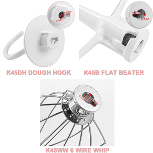 Kitchen Aid Bijlagen Omvatten K45WW Draad Zweep & K45DH Deeg Haak & K45B Gecoate Platte Blade Paddle, 3Pcs Stand Mixers Reparatie Set - Product Image 2