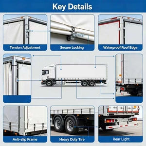 Semi-<span class=keywords><strong>remorque</strong></span> à rideaux latéraux robuste à 3 essieux, tissu renforcé PVC 900 g/m², capacité de charge supérieure à 30 000 kg pour le transport logistique de marchandises sèches - Product Image 3