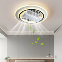 Ventilateur de plafond moderne sans pales à spectre complet, lampe de plafond à intensité variable pour salon et chambre