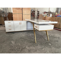 2026 dernière conception Corian Solid Surface PDG meubles support Table d'étude pour bureau à domicile ordinateur bureau