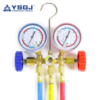 Climatiseur de voiture R134/R22/R410/R404 Fluoromètre Manomètre de pression de réfrigérant à neige Kit de réparation de valve à double mètre
