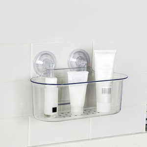 Vật liệu PET trong suốt Gia đình Nhà bếp Tổ chức Trường hợp Treo tường Giá lưu trữ Mỹ phẩm Hút lên Punch Miễn phí - Product Image 3