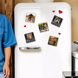 Aimants de réfrigérateur personnalisés avec photo - <span class=keywords><strong>Plaque</strong></span> de mariage écologique - Cadeaux photo personnalisés <span class=keywords><strong>pour</strong></span> petite amie, petit ami et couples - Product Image 4