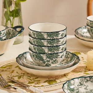 Экологичная винтажная керамическая тарелка с рельефным кружевным узором для десертов, послеобеденного чая, ужина, для вечеринок, дома и отелей - Product Image 5