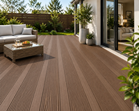 Planche de terrasse WPC à trous carrés creux, double rainurage antidérapant, composite bois-plastique PE pour patio, jardin, parc, allée