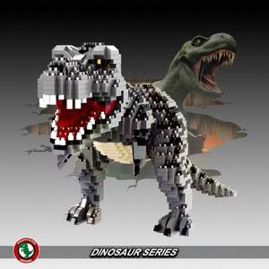 BLD Micro-Particle <b>Plastic</b> ABS Building <b>Blocks</b> Dinosaur Series Tyrannosaurus Rex Assembly Toy EN71 Certified Unisex Educational - Product Image 1