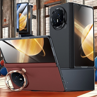 Étui de protection intégral en cuir véritable de luxe avec charnière magnétique et support d'objectif pour Honor Magic V3 5G, avec film de protection d'écran et sac OPP