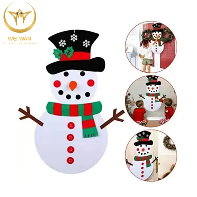 DIY Felt Snowman Games Set Crafts kit Wall Hanging Xmas Gifts for Christmas Decorations