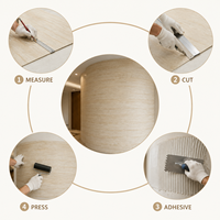 Revêtement mural flexible en pierre imitation travertin beige doré 1200x3000mm pour la décoration murale des hôtels et villas, plaque murale MCM