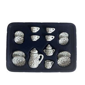 Casa delle bambole in scala 1:12 con 17 Mini Set da tè giocattolo <span class=keywords><strong>per</strong></span> casa in ceramica e gioco di cibo in miniatura <span class=keywords><strong>per</strong></span> gli amanti del caffè e del tè - Product Image 5