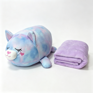 Peluche chat personnalisée, peluche chat tie-dye, ensemble couverture et peluche chat - Product Image 1