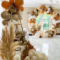 Kit de guirlande de ballons bohème marron arche de ballons neutres pour ours en peluche baby shower boisé décorations de fête d'anniversaire de mariage bohème