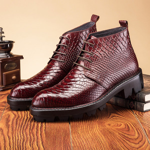 Bottes Balmoral en cuir pour homme, texture poncée à la main, style Amish, en coton, pour le travail, couleur unie, spécialité Mates, imperméables et antidérapantes - Product Image 3