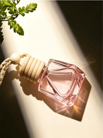 Flacon diffuseur de parfum en verre transparent de 8 ml, forme ronde, pour voiture, avec bouchon à vis, emballage personnalisé en boîte, impression sérigraphique
