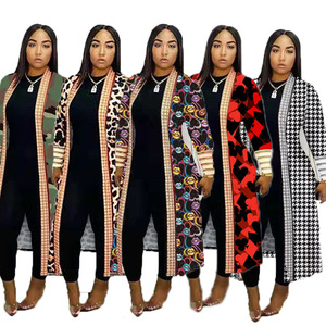 <span class=keywords><strong>Cardigan</strong></span> Trendy Autunnale da Donna, Maglione Lungo Lavorato a Maglia con Stampa a Maniche Lunghe, Cappotto Lungo da Donna - Product Image 2