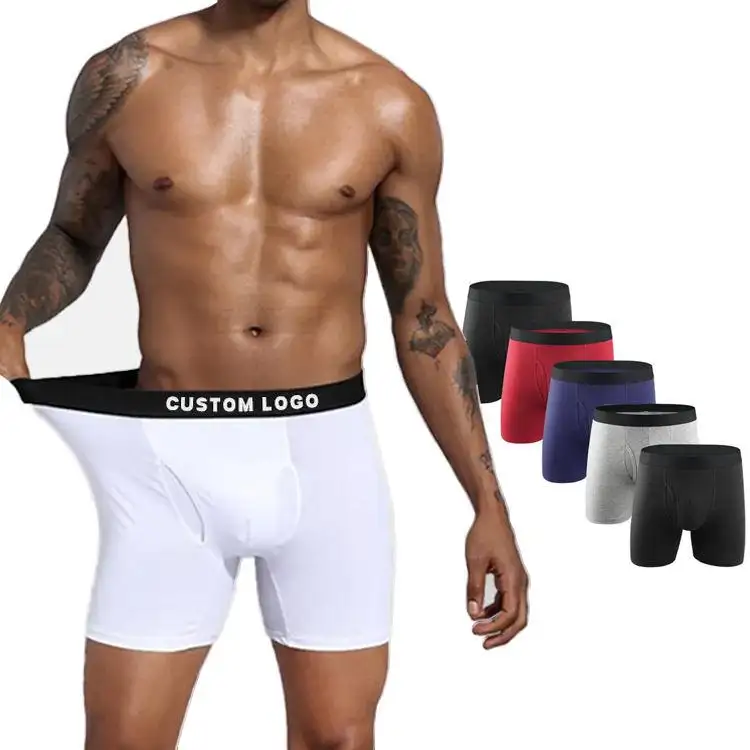 Fabbrica personalizzata a metà altezza stretch plus size bambù micromodale logo del marchio personalizzato cotone breve boxer uomo biancheria intima