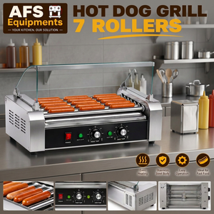 Parrilla Eléctrica Comercial para Hot Dogs AFS, 7 Rodillos, Cubierta de Vidrio, Termostato Ajustable, Control Manual, 1 Año de Garantía - Product Image 3