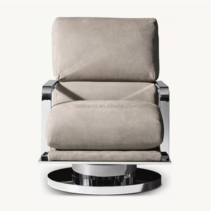 Sassanid 21st-Century Rebirth Design Luxury Living Room Milo Silla giratoria de cuero - Product Image 2