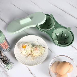 Utensilios de Cocina, Separador de Claras y Yemas de Huevo de Plástico de <span class=keywords><strong>Doble</strong></span> Capacidad, Vaporera, Cocedor para Microondas con Tapa - Product Image 4