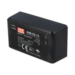 Fuente de Alimentación AC-DC Mean Well IRM-30-5 de 30W, 5V 6A, Entrada 100-240VAC, para Equipos Industriales - Product Image 1