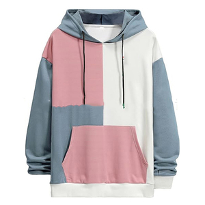 Sudadera con capucha para hombre con forro polar y retazos gruesos para otoño e invierno, sudadera cálida, Chaqueta de algodón - Product Image 4