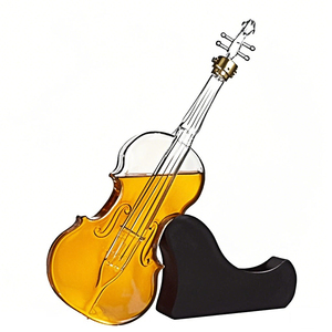 Bouteille en verre de luxe en forme de violon, design unique, vente chaude, qualité alimentaire supérieure, 500 ml, 750 ml, pour whisky, Bordeaux, brandy, <span class=keywords><strong>gin</strong></span> - Product Image 2