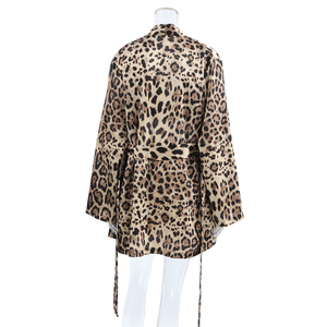QINSI <span class=keywords><strong>Set</strong></span> da Notte da <span class=keywords><strong>Donna</strong></span> 3 Pezzi con Vestaglia Stampata, Abbigliamento da Casa Primaverile, Pigiama Leopardato con Biancheria Intima - Product Image 6