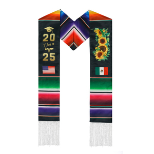 Custom Ethiopian American Graduation Stole - Personalized Class Of 2025 Sash With Flags