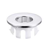 Bague de couvercle de vidange de trop-plein pour lavabo en plastique et laiton chromé au design moderne, pour salle de bain, cuisine, hôtel