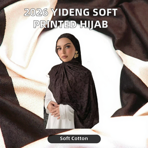 Nouvelles écharpes en jersey de coton mercerisé imprimé YIDENG 2026 – Nœuds bohèmes, chaudes, 200g, douces, respirantes et extensibles pour femmes musulmanes - Product Image 2