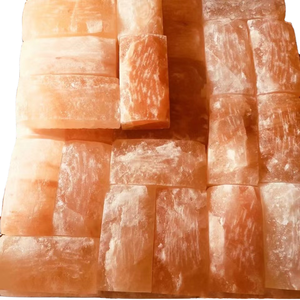 Azulejo de ladrillo de sal del Himalaya de alta calidad cuboide un lado natural y un lado plano-para decoración del hogar - Product Image 1