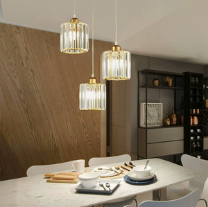 Nordic 3 - Head Crystal Chandelier, Modern Minimalist Light for Dining Room/<b>Study</b>/Bar, Luxury Creative Pendant <b>Lamp</b> - Product Image 4