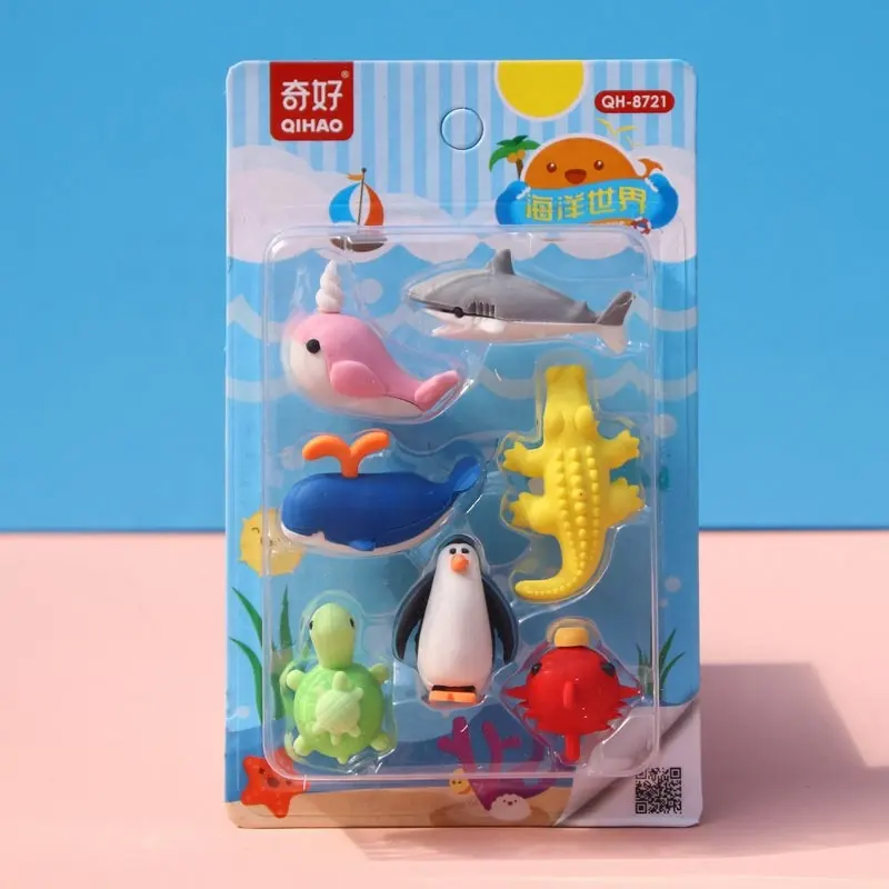 Ocean arium turtle whale shark crocodile penguin fish sea horse 3D puzzle eraser