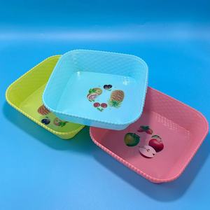 Assiette carrée colorée de 2 yuans pour la maison, assiette à fruits, assiette à fruits secs, bol à fruits, plateau de table basse - Product Image 2