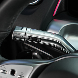 SNBLO Pegatinas para el Interior del Coche, Palanca de Cambios, Limpiaparabrisas, Control de Crucero, Textura de Fibra de Carbono Plateada, Juego de 5 Piezas para Mercedes Benz - Product Image 3