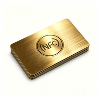 Tarjeta de Visita Metálica NFC Personalizada en Oro Cepillado con Grabado Láser en Aluminio Anodizado, Regalo Corporativo
