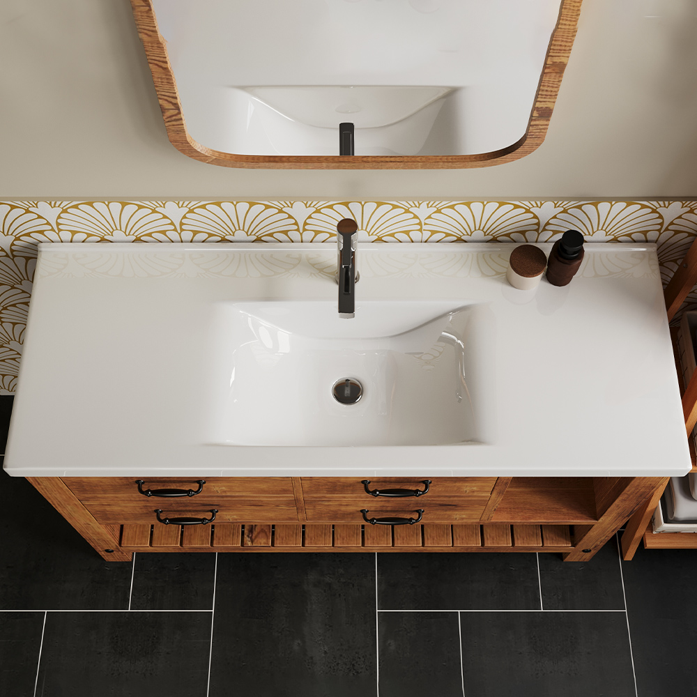 SN1538-120 coppetta bianca rettangolare in ceramica lavabo lavabo a mano