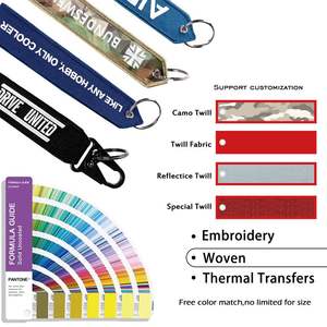 Porte-clés brodé de vol avec logo personnalisé Porte-clés tissé avec logo Supprimer le vol avant le vol - Product Image 6