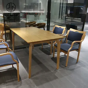 ייחודי מודרני נורדי מסעדה מוצק עץ אוכל שולחן סט עמיד סיעוד בית אלון טבעי עץ אוכל שולחן